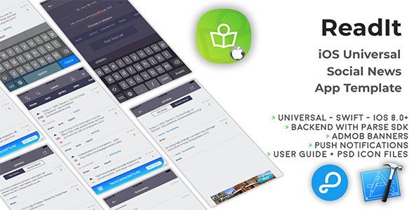 Readit | iOS Universal Social News App Template (Swift) Android Social &amp; Dating Mobile App template