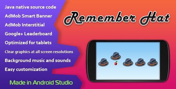 Remember Hat Game with AdMob and Leaderboard Android Game Mobile App template