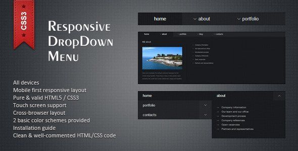 Responsive HTML5/CSS3 Dropdown Menu Android  Mobile App template