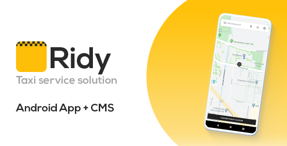 Ridy - Taxi Application Android + Dashboard Android Taxi Mobile App template