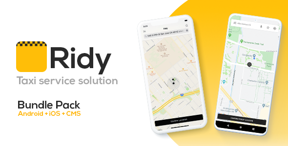 Ridy - Taxi Application Android & iOS + Dashboard Android Taxi Mobile App template