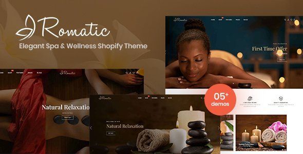 Romatic - Elegant Spa & Wellness Shopify Theme  Ecommerce Design 