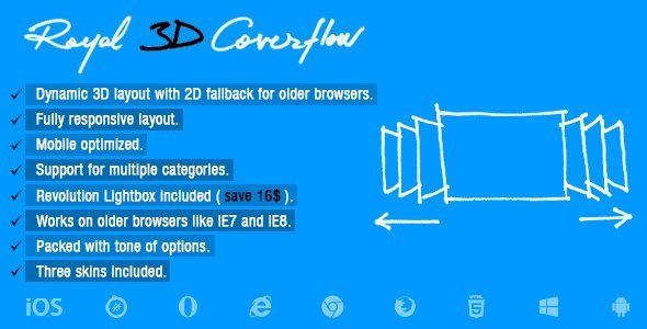 Royal 3D Coverflow Android  Mobile App template