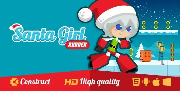 Santa Girl Runner Android  Mobile App template
