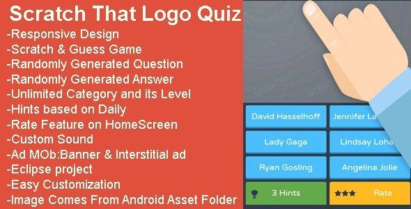 Scratch That Logo Quiz Android Game Mobile App template