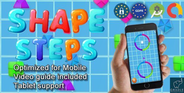 Shape Steps (Admob + GDPR + Android Studio) Android Game Mobile App template