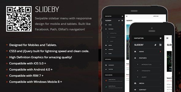 Sitebar | Sidebar Menu for Mobiles & Tablets Android  Mobile App template