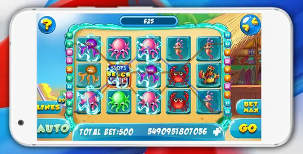 Slots Beach - html5 game, AdMob, slot machine 2018 Android Game Mobile App template