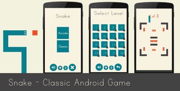 Snake - Classic Android Game Android Game Mobile App template