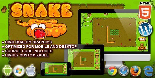 Snake - HTML5 Game Android Game Mobile App template