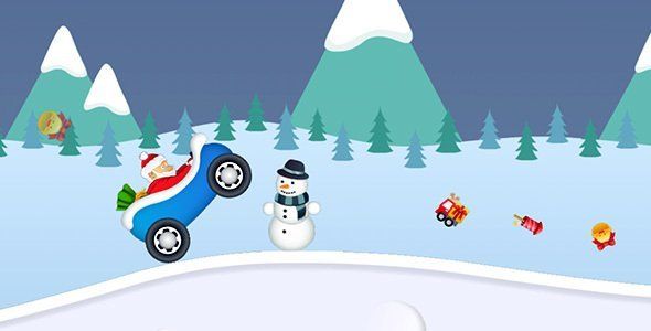 Snowy Road with AdMob and Leaderboard Android Game Mobile App template