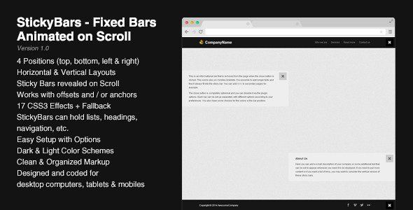StickyBars - Fixed Bars Animated on Scroll Android  Mobile App template