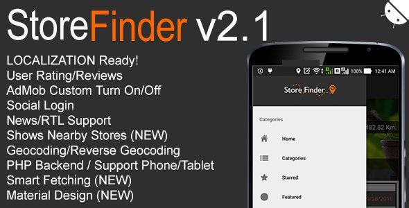 Store Finder Full Android Application v2.1 Android News &amp; Blogging Mobile App template