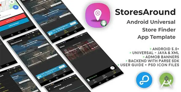 StoresAround | Android Universal Store Finder App Template Android Ecommerce Mobile App template