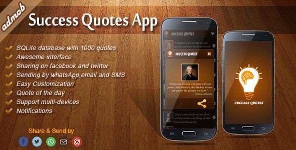Success Quotes - Android Template Android Books, Courses &amp; Learning Mobile App template