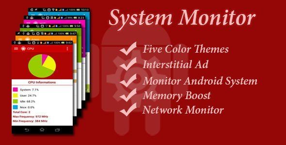 System Monitor Android  Mobile App template