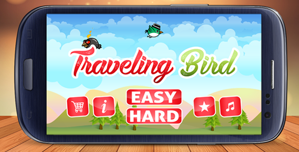 The Traveling Bird - Endless Android Game with Admob Android Travel Booking &amp; Rent Mobile App template