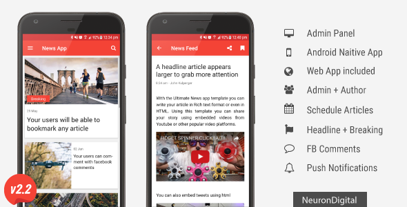 The Ultimate News App Template Android News &amp; Blogging Mobile App template