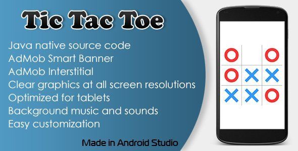 Tic Tac Toe Game with AdMob Android Game Mobile App template