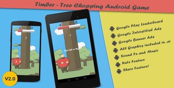 Timber - Tree Chopping Android Arcade Game Android Game Mobile App template