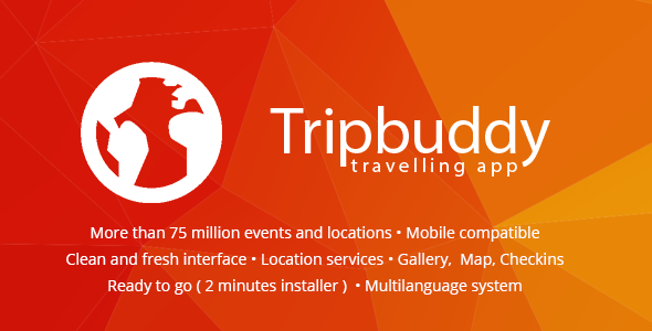Tripbuddy - Travel, Locations and Events Web App Android Ecommerce Mobile App template