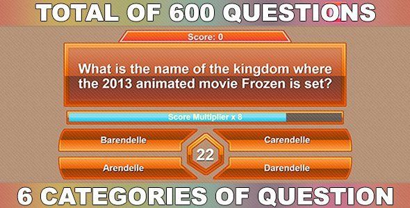 Trivia Quiz Mania - HTML5 Quiz Game Android Game Mobile App template