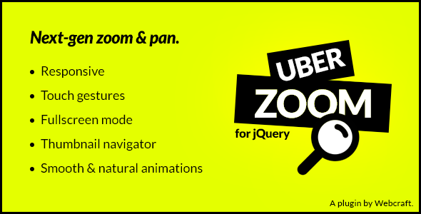 Uber Zoom - jQuery Smooth Zoom & Pan Android  Mobile App template