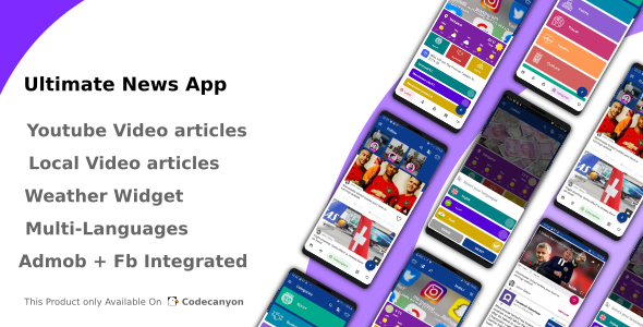 Ultimate News App (Video,Youtube,Weather,Survey) Android News &amp; Blogging Mobile App template