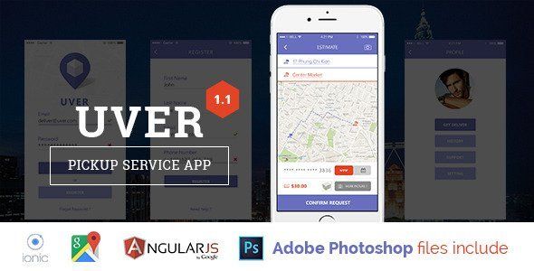 Uver - Deliver service template Android  Mobile App template