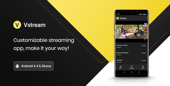 V Stream - Video Streaming Application Android Music &amp; Video streaming Mobile App template