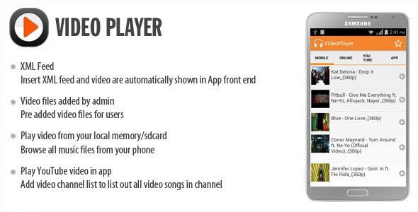 Video Player Android Music &amp; Video streaming Mobile App template