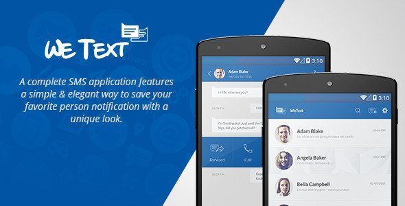 WeText - Mobile SMS Application with AdMob Android Chat &amp; Messaging Mobile App template