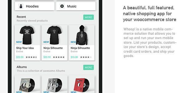 Whoop! Android woocommerce app Android Ecommerce Mobile App template