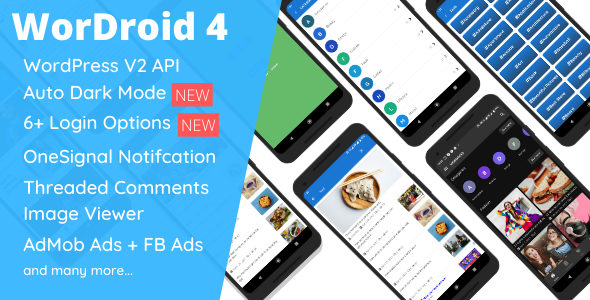 WorDroid - Full Native WordPress Blog App For Android Android News &amp; Blogging Mobile App template