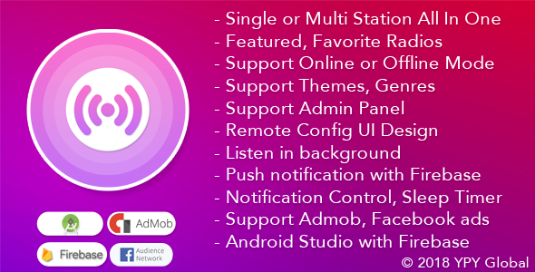 XRadio - Best Radio Template For Android Android Developer Tools Mobile App template