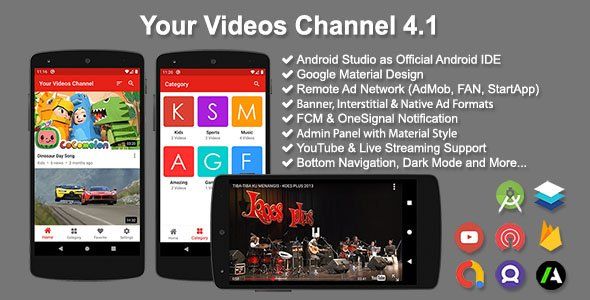 Your Videos Channel Android Music &amp; Video streaming Mobile App template