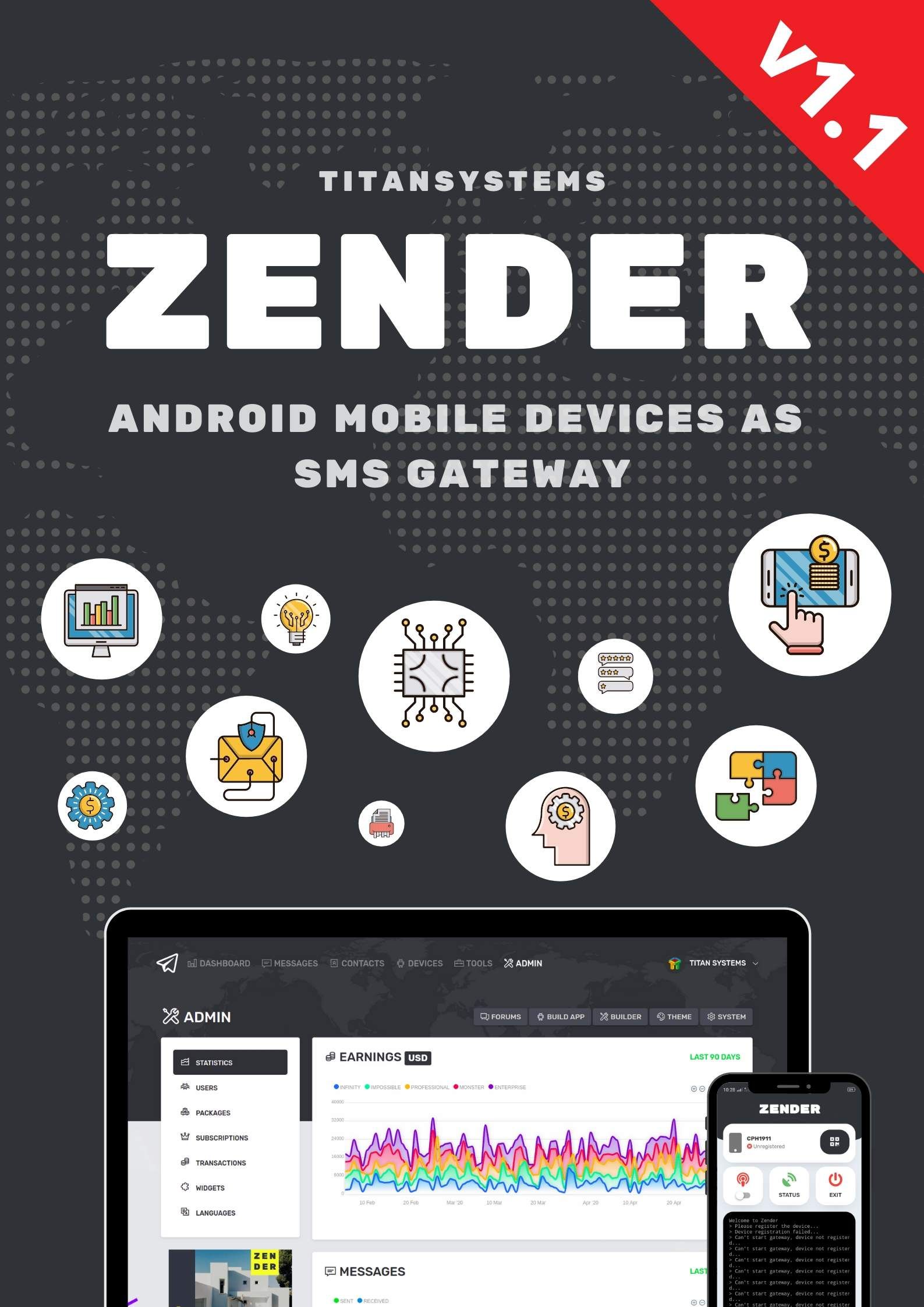 Zender - Android Mobile Devices as SMS Gateway (SaaS Platform) - 3
