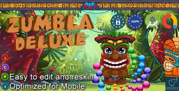 Zumbla Deluxe (Admob + GDPR + Android Studio) Android Game Mobile App template