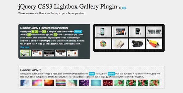 jQuery CSS3 Lightbox Gallery Plugin Android  Mobile App template