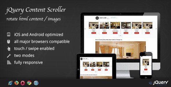 jQuery Content Scroller DZS Android Ecommerce Mobile App template