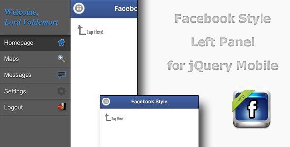 jQuery Facebook Side Menu Plugin Android Books, Courses &amp; Learning Mobile App template