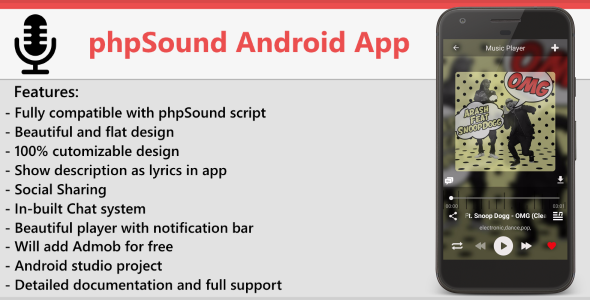 phpSound Android App Android Music &amp; Video streaming Mobile App template