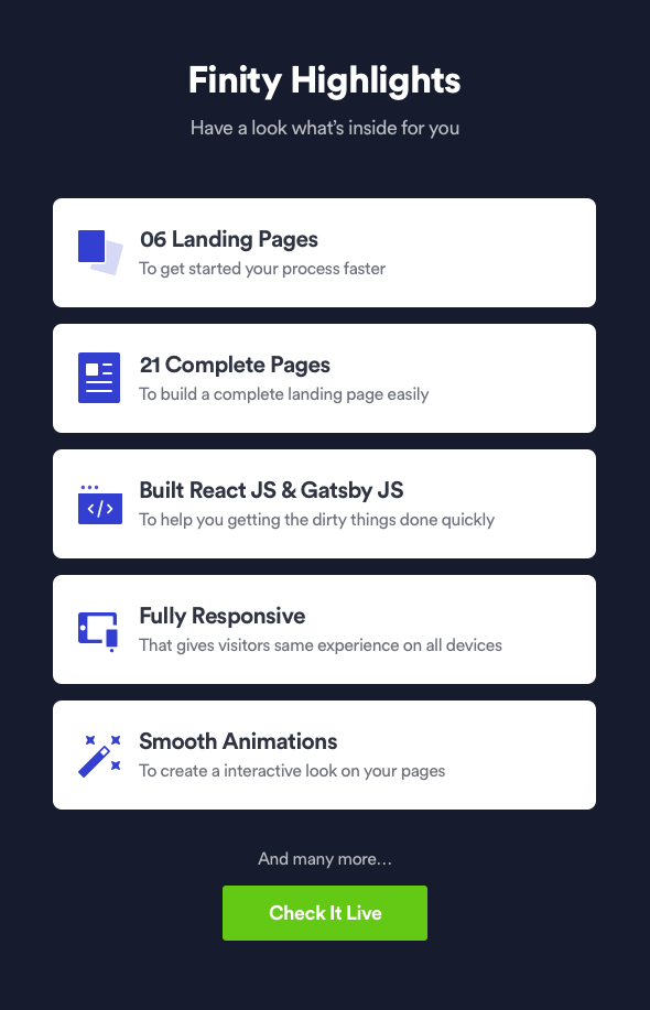 Finity - React Gatsby Landing Page Template for SaaS & Startup - 6