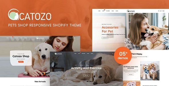 Catozo - Pets Shop Responsive Shopify Theme  Ecommerce Design 