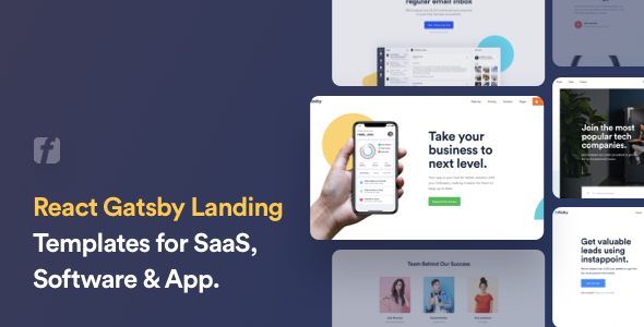 Finity - React Gatsby Landing Page Template for SaaS & Startup  Developer Tools Mobile App template