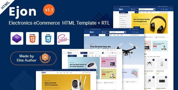Ejon - Electronics eCommerce HTML Template  Ecommerce Design 
