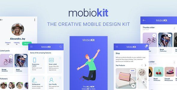Mobiokit - HTML Mobile UI Kit   Design Uikit