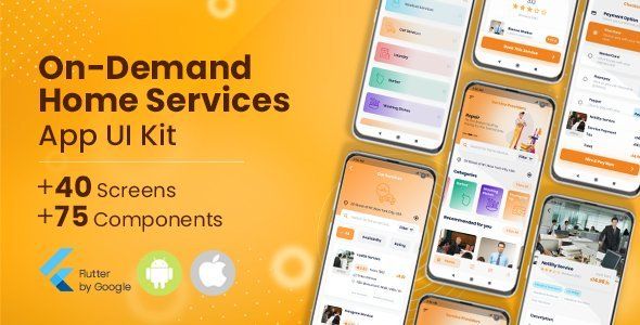 On-Demand Home Services, Business Listing, Booking Flutter UI Template Flutter  Mobile App template