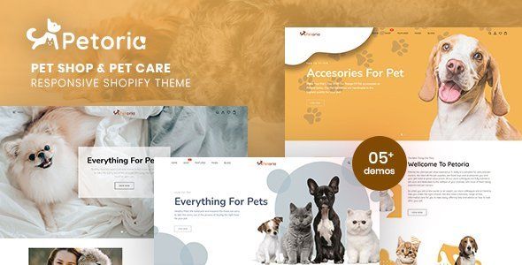 Petoria - Pet Shop & Pet Care Responsive Shopify Theme  Ecommerce Design 