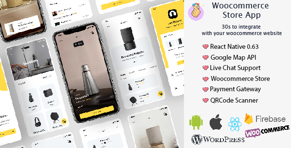 React Native Woocommerce Store App React native Ecommerce Mobile App template